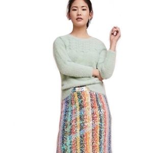 Anthropologie Rosie Neira Aubade Pullover Sweater in Mint